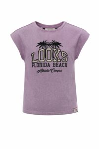 Looxs T-shirt Linen Look lila