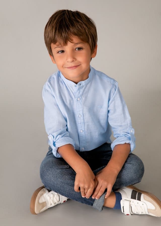 Mayoral blouse linnen blauw