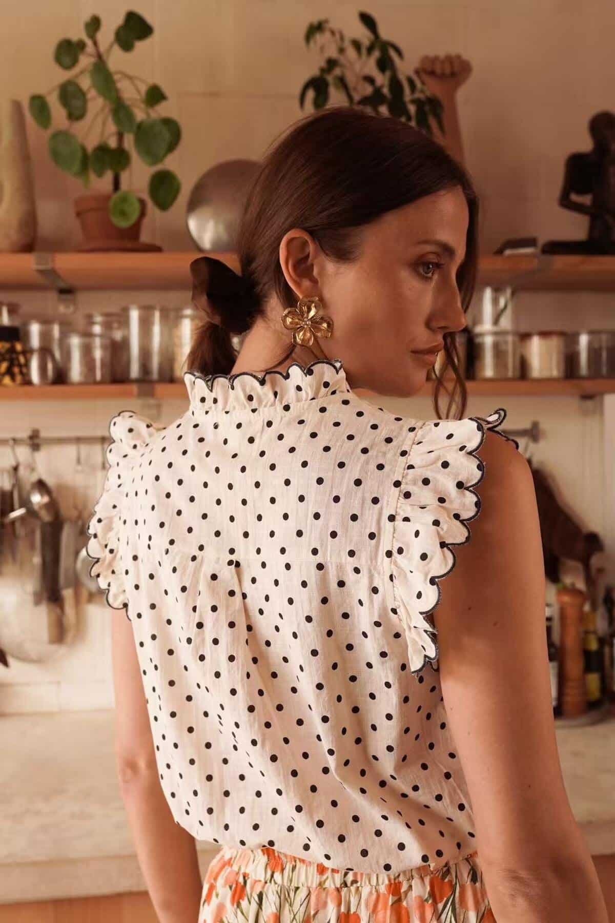 P'tit Belle polka dot blouse